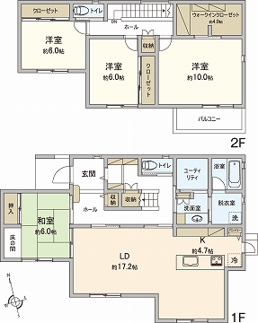 木津川市相楽台5丁目,2階建てプラン