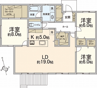 木津川市相楽台5丁目,建物参考プラン,平屋